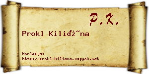 Prokl Kiliána névjegykártya